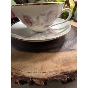 FINE CHINA OF JAPAN 8542 LAURA 2"h Flat Coffee Tea Cup And Saucer